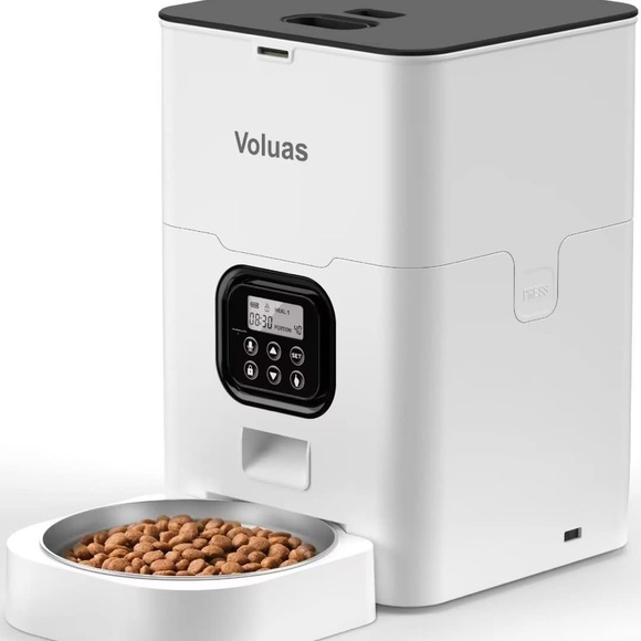 VOLUAS Automatic Pet Feeders for Cats and Dogs, Timer, Programmable Recorder